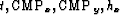 $t, {\rm CMP}_x, {\rm CMP}_y,h_x$