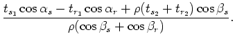 $\sin(\beta_s+\varphi)=\rho\sin(\alpha_s+\varphi)$