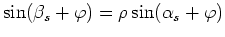 $\sin(\beta_r-\varphi)=\rho\sin(\alpha_r-\varphi)$