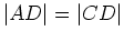 $\vert AE\vert=\vert CF\vert$