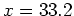 $x=33.2$