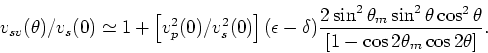\begin{displaymath}
\frac{2\sin^2\theta_m}{[1 - \cos2\theta_m\cos2\theta]} \to
\...
...}{2\cos^2\theta_m} \qquad\mbox{as}\qquad \theta \to \theta_m,
\end{displaymath}