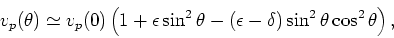 \begin{displaymath}
v_{sv}(\theta) \simeq v_s(0)\left(1
+ \left[v^2_p(0)/v^2_s(0)\right](\epsilon - \delta)\sin^2\theta\cos^2\theta\right),
\end{displaymath}
