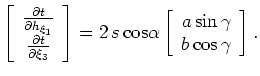 $\displaystyle {\rm tan}\gamma = - \frac{b}{a} \frac{\partial \xi_3}{\partial h_{\xi_1}}.$