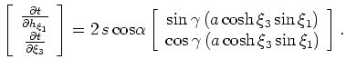 $\displaystyle {\rm tan}\,\gamma =- \frac{\partial \xi_3}{\partial h_{\xi_1}}.$