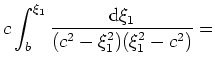 $\displaystyle F\left[
\sqrt{1-\frac{b^2}{c^2}},{\rm sin}^{-1}
\left( \sqrt{ \frac{1-\frac{b^2}{\xi_1^2}}{1-\frac{b^2}{c^2}} }
\right) \right],$