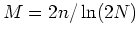 $ M = N/\ln N$
