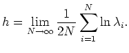 $\displaystyle \lim_{N\to \infty} \frac{1}{N}\sum_{i=1}^N F(\lambda_i) = \frac{1}{2W}\int_{-W}^W F[2WP(f)] \,df,$