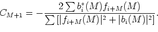 \begin{displaymath}\begin{array}{rl} 0 & \le \frac{1}{2} \sum\left[\vert f_{i+M+...
...E_M\left(1 - \vert C_{M+1}\vert^2\right) = E_{M+1}, \end{array}\end{displaymath}
