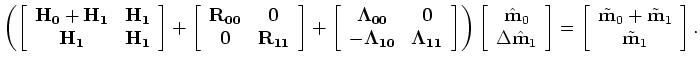 $\displaystyle \left [ \begin{array}{ccc} {\bf L}_{0} & {\bf0} & {\bf0}  {\bf0...
...gin{array}{ccc} {\bf d}_{0}  {\bf d}_{1}  {\bf d}_{2} \end{array} \right ],$