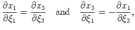 $\displaystyle -\left. \frac{\partial \xi_3}{\partial h_{\xi_1}}\right\vert _{\xi_1,t} = {\rm tan}  \gamma.$