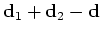 $\displaystyle \mathbf F_1 \mathbf m_1 + \mathbf F_2 \mathbf m_2 -\mathbf d$