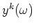 $\displaystyle \rho(\omega) = \sum_{k=1}^{K} x^k(\omega)\left\{y^{k}(\omega)\right\}^{*}.$