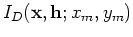 $ I_U({\bf x},{\bf h};x_m,y_m)$