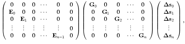 $\displaystyle {\bf\Delta D} = {\bf E}({\widehat {\bf s}}){\bf\Delta D} +
{\bf E}({\widehat {\bf s}}){\bf G}({\widehat {\bf D}},{\widehat {\bf s}}){\bf\Delta s}.$