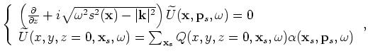 $ {\widetilde D}({\bf x},{\bf p}_s,\omega)$