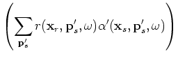 $\displaystyle \frac{1}{2}\sum_{\omega} \sum_{{\bf x}_r}\vert c\vert^4
\sum_{{\b...
...bf p}'_s} r'({\bf x}_r,{\bf p}_s ,\omega) r({\bf x}_r,{\bf p}'_s,\omega) \times$