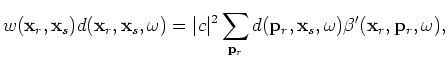 $ \beta({\bf x}_r,{\bf p}_r,\omega)=e^{i\omega{\bf p}_r{\bf x}_r}$