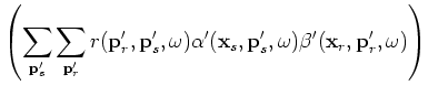 $\displaystyle \frac{1}{2}\sum_{\omega} \vert c\vert^8
\sum_{{\bf p}_s} \sum_{{\...
...bf p}'_r} r'({\bf p}_r,{\bf p}_s ,\omega)r({\bf p}'_r,{\bf p}'_s,\omega) \times$