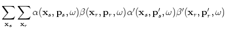 $\displaystyle \approx \frac{1}{\vert\omega\vert^4}\delta({{{\bf p}'_r-{\bf p}_r}}) \delta({{{\bf p}'_s-{\bf p}_s}}).$