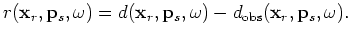 $\displaystyle \Re \left( \sum_{\omega} \vert c\vert^2 \sum_{{\bf x}_r} G ({\bf x},{\bf x}_r,\omega) G'({\bf y},{\bf x}_r,\omega) \right. \times$