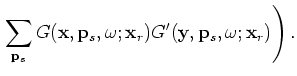 $\displaystyle d({\bf p}_r,{\bf x}_s,\omega) = \sum_{{\bf x}_r} w({\bf x}_r,{\bf x}_s)d({\bf x}_r,{\bf x}_s,\omega) \beta({\bf x}_r,{\bf p}_r,\omega),$