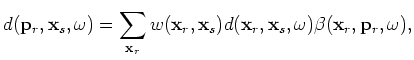 $ \beta({\bf x}_r,{\bf p}_r,\omega)$