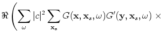 $\displaystyle \left. \sum_{{\bf p}_r} G({\bf x},{\bf p}_r,\omega;{\bf x}_s) G'({\bf y},{\bf p}_r,\omega;{\bf x}_s) \right).$