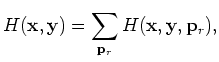 $\displaystyle H({\bf x},{\bf y},{\bf p}_r)$