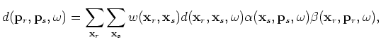 $ w^2({\bf x}_r,{\bf x}_s)=w({\bf x}_r,{\bf x}_s)$