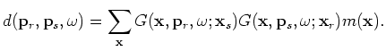 $\displaystyle J(m({\bf x})) = \sum_{\omega}\vert c\vert^4\sum_{{\bf p}_r} \sum_...
...t d({\bf p}_r,{\bf p}_s,\omega)-d_{\rm obs}({\bf p}_r,{\bf p}_s,\omega)\vert^2.$