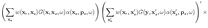 $\displaystyle \left. \left(\sum_{{\bf x}_r} w({\bf x}_r,{\bf x}_s)G ({\bf x},{\...
...({\bf y},{\bf x}'_r,\omega)\beta({\bf x}'_r,{\bf p}_r,\omega) \right)' \right).$