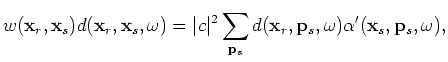 $ \alpha({\bf x}_s,{\bf p}_s,\omega)=e^{i\omega{\bf p}_s{\bf x}_s}$