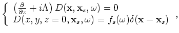 $ {f_s(\omega)\delta({\bf x}-{\bf x}_s)}$