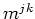 $\displaystyle \left[m^{jk}\right] = \left[\begin{array}{ccc} A^2 & 0 & 0  0 & 1 & 0  0 & 0 & 1  \end{array}\right].$