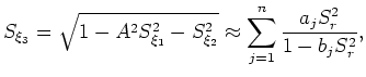 $ S_{\xi_j}= \frac{k_{\xi_j}}{\omega s_A}$