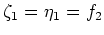 $\zeta_1 = (3f_1 + f_2)/4$