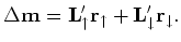 $ \bold r_{\uparrow} = \bold L_{\uparrow} \bold m - \bold d_{\uparrow} $