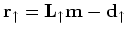 $ \bold r_{\downarrow} = \bold L_{\downarrow} \bold m - \bold d_{\downarrow}$