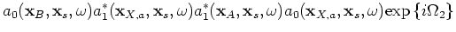 $\displaystyle a_1(\mathbf{x}_B,\mathbf{x}_s,\omega)a_0^*(\mathbf{x}_{X,a},\math...
...1(\mathbf{x}_{X,a},\mathbf{x}_s,\omega) \mathrm{exp} \left\{ i\Omega_3 \right\}$