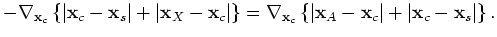 $ \mathbf{x_s} \rightarrow \mathbf{x}_c \rightarrow \mathbf{x}_X \rightarrow \mathbf{x}_A \rightarrow \mathbf{x}_B$