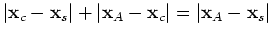 $\displaystyle t =c_0^{-1} \left\{ \vert\mathbf{x}_B - \mathbf{x}_c\vert - \vert\mathbf{x}_A - \mathbf{x}_c\vert \right\},$