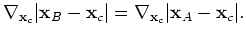 $ \mathbf{x}_c \rightarrow \mathbf{x}_A \rightarrow \mathbf{x}_B$