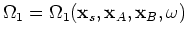 $ \Omega_2(\mathbf{x}_s,\mathbf{x}_A,\mathbf{x}_B,\omega)$