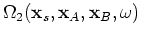 $ \Omega_3(\mathbf{x}_s,\mathbf{x}_A,\mathbf{x}_B,\omega)$