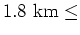 $ \leq 2.1&nbsp;\rm {km}$