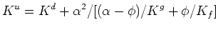 $ \alpha \equiv 1 - K^d/K^g$