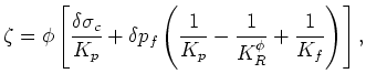 $\displaystyle -\frac{\delta V_f}{V_f} = \frac{\delta p_f}{K_f},$