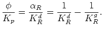$\displaystyle \frac{1}{K_R^u} = \frac{1-\alpha_R B}{K_R^d},$