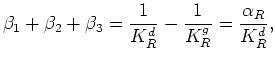 $\displaystyle \alpha_R \equiv 1 - K_R^d/K_R^g.$